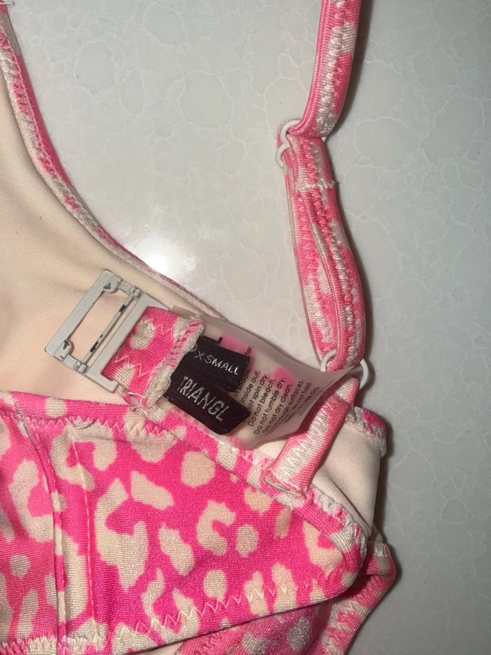 triangl swimwear Hot Pink & White cheetah Bikini set